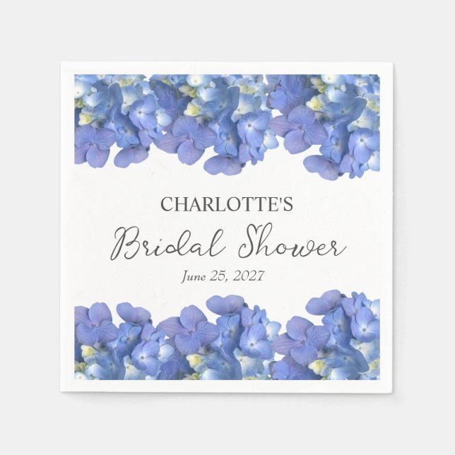 Guardanapo De Papel Chá de panela Personalizado da Hydrangea Azul (Frente)