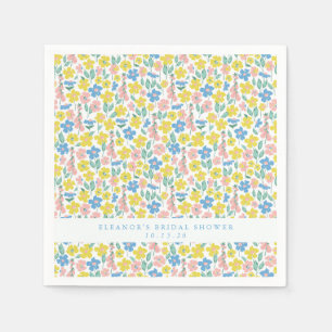 Guardanapo De Papel Chá de panela Personalizado Floral Amarelo Verde