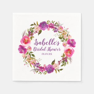 Guardanapo De Papel Chá de panela personalizado floral roxo