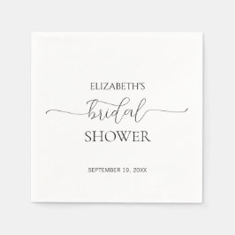 Guardanapo De Papel Chá de panela preto e branco com script mínimo sim