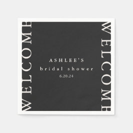 Guardanapo De Papel Chá de panela Preto e Tipografia do Taupe Boas-vin