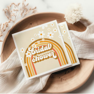 Guardanapo De Papel Chá de panela Retro Rainbow Daisy Groovy