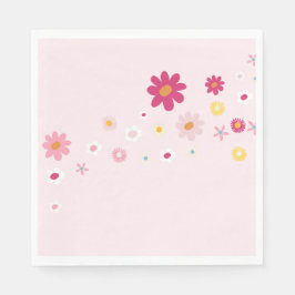 Guardanapo De Papel Chá de panela Rosa Daisy Groovy