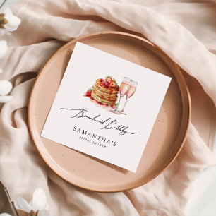 Guardanapo De Papel Chá de panela rosa de Brunch e Borracha Elegante