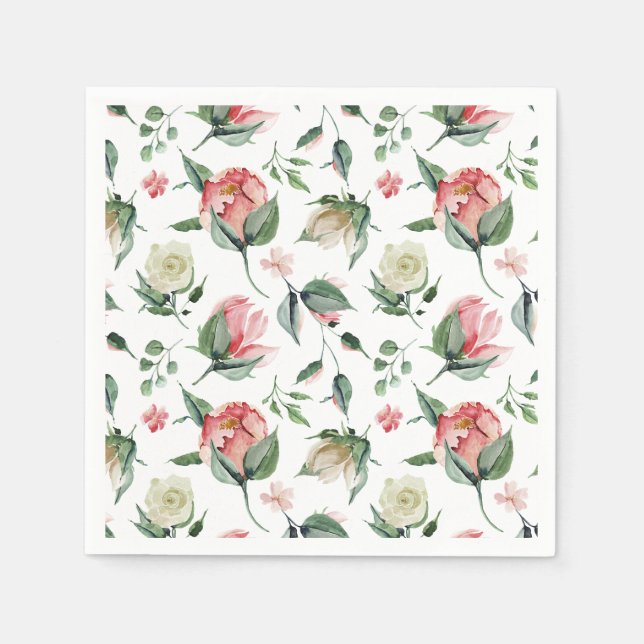 Guardanapo De Papel Chá de panela Rosa Espelho Russo Elegância (Frente)