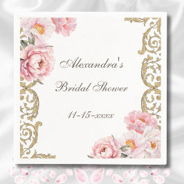 Guardanapo De Papel Chá de panela Rosa Floral Rococo Vintage