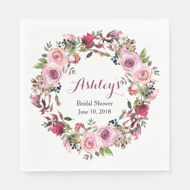 Guardanapo De Papel Chá de panela rosa rosa púrpura (Frente)