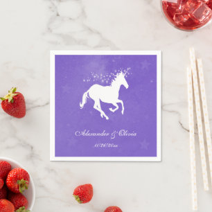 Guardanapo De Papel Chá de panela Roxo Unicorn Napkin