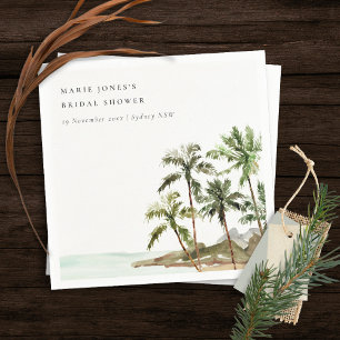 Guardanapo De Papel Chá de panela Russo Tropical Palm Tree Beach Sand
