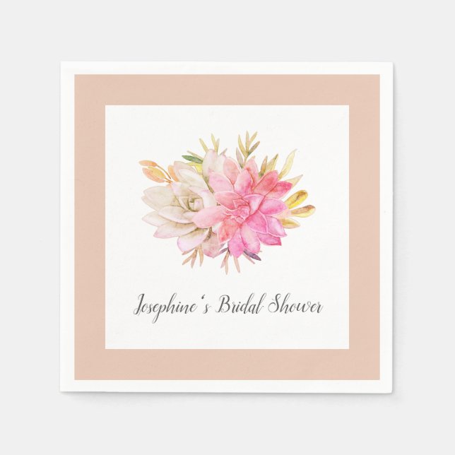 Guardanapo De Papel Chá de panela Rustic Desert Succulents (Frente)