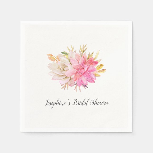 Guardanapo De Papel Chá de panela Rustic Desert Succulents (Frente)