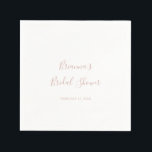 Guardanapo De Papel Chá de panela Simples e Dourado de Napkins<br><div class="desc">Estes guardanapos de chá de panela simples e minimalistas de ouro rosa são perfeitos para um chá de casamento moderno. O design simples e elegante apresenta a tipografia de script clássico e de rico em rosa-ouro.</div>