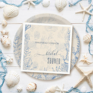 Guardanapo De Papel Chá de panela temático do oceano azul-toile