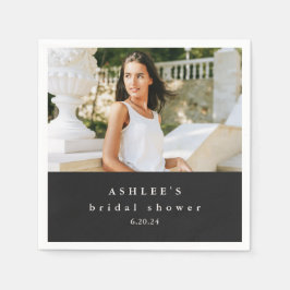 Guardanapo De Papel Chá de panela Tipografia Foto Preta