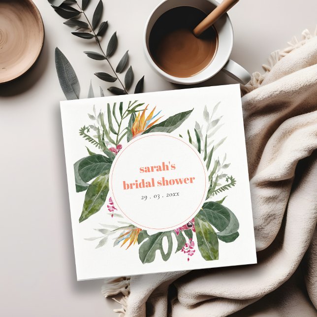 Guardanapo De Papel Chá de panela Tropical de Blush Boho (Criador carregado)