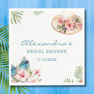 Guardanapo De Papel Chá de panela Tropical Floral de Praia Rosa