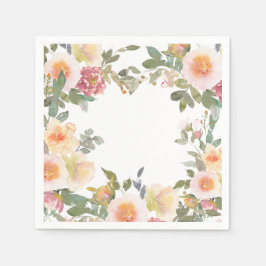 Guardanapo De Papel Chá de panela Verde Cor Floral Cor-de-Rosa