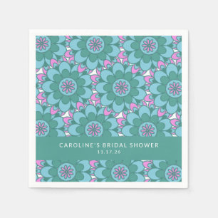 Guardanapo De Papel Chá de panela Verde do Boho Flower Personalizado