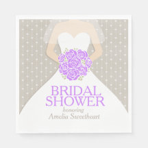 Chá de panela vestido de noiva fraldas roxas de ci