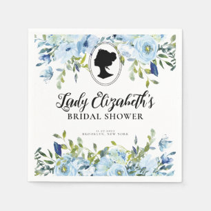 Guardanapo De Papel Chá de panela Vintage Blue Florals Regency Era