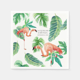 Guardanapo De Papel Chá de panela Watercolor Pink Flamingo Folaf