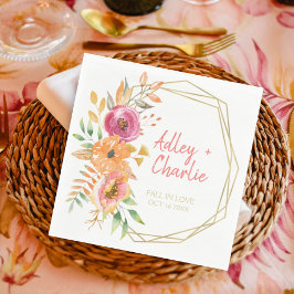 Guardanapo De Papel Chá Magenta de Coral de Coral Floral de Queda Mode