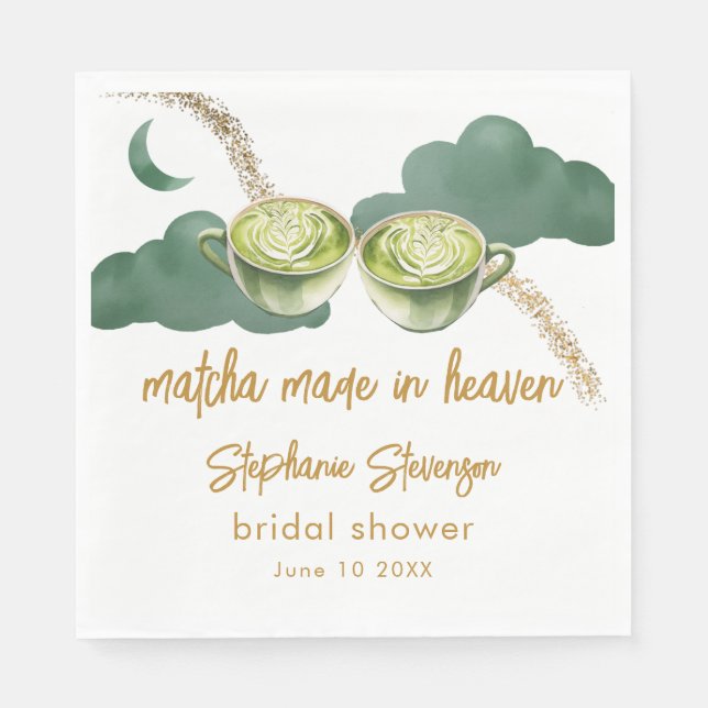 Guardanapo De Papel Chá Matcha Celestial Moon Feito no Céu Chá de Noiv (Frente)