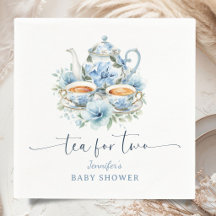 Chá para Dois Chá de Bebê Menino Azul Floral
