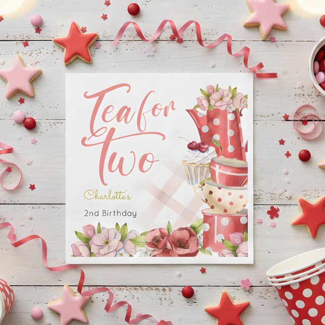 Guardanapo De Papel Chá para dois, chá florescente aniversário (Criador carregado)