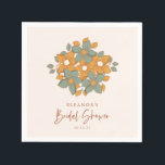 Guardanapo De Papel Chá Retro Boho Floral Amarelo Festa de Noivado Per<br><div class="desc">Adicione um toque de elegância ao seu chá de panela com esses guardanapos florais personalizados! Com um buquê deslumbrante de flores suaves douradas e verdes sálvia em um fundo rosado, esses guardanapos são perfeitos para complementar um evento inspirado na natureza ou com tema boho. Personalizáveis com o nome da noiva...</div>