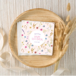 Guardanapo De Papel Chá rosa-menina de flor selvagem