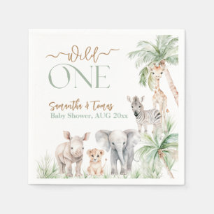 Guardanapo De Papel Chá Safari Animal Selvagem Um Bebê