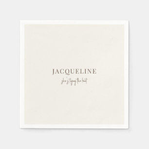 Guardanapo De Papel Chá Simples de Casando de Creme Personalizado