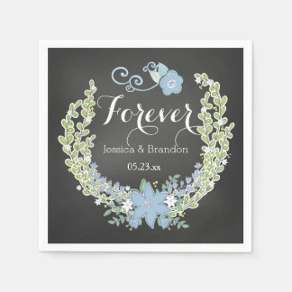 Guardanapo De Papel Chalkboard Blue Bells Forever Wedkin Napkin
