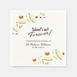 Guardanapo De Papel Chalkboard School Farewell Retired Teacher Party 