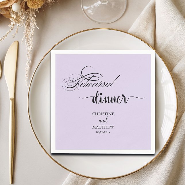 Guardanapo De Papel Chamada de Letra Elegante Jantar de Ensaios Roxo C (Criador carregado)