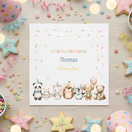 Guardanapo De Papel Chamando todos os animais de festa de aniversário