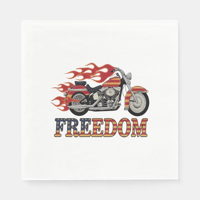 Guardanapo De Papel Chamas de Motocicleta Liberdade (Frente)