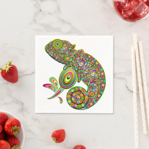 Guardanapo De Papel Chameleon Psychedelic Fantasy