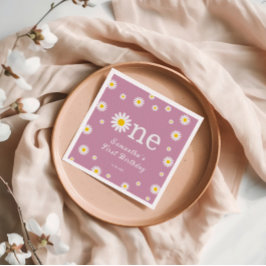 Guardanapo De Papel Chamomile Daisy Flower Elegante Aniversário Vermel