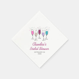 Guardanapo De Papel Champagne Chique Chuveiro de Noiva Elegante