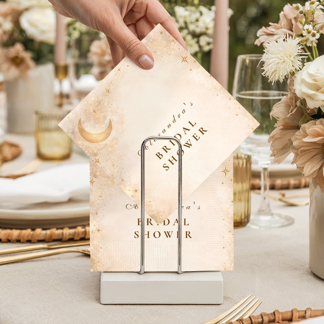 Guardanapo De Papel Champagne Crescent Moon Bridal Shower (Criador carregado)
