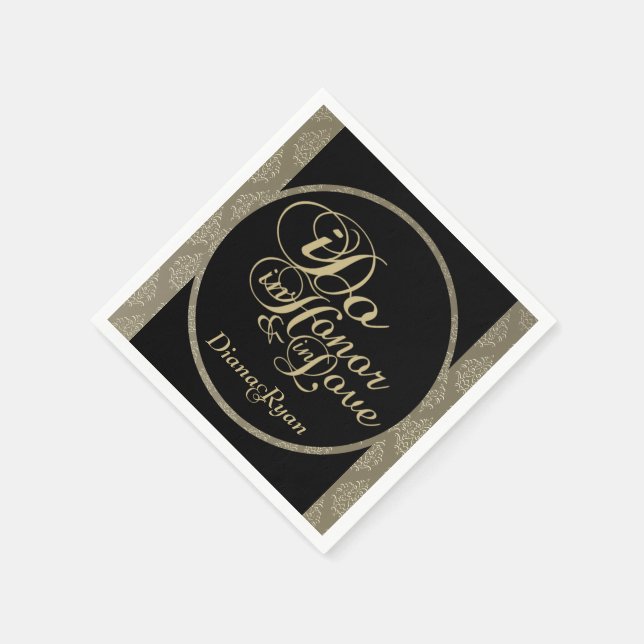 Guardanapo De Papel Champagne Damask Party Napkins (Canto)