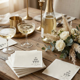 Guardanapo De Papel Champagne Tower Doodle Custom Name Wedding