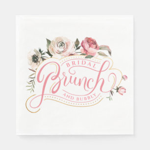 Guardanapo De Papel Champanhe Rosa Brunch e Chá de panela