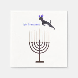 Guardanapo De Papel Chanucá Menorah Poodle Dog Reindeer Celas