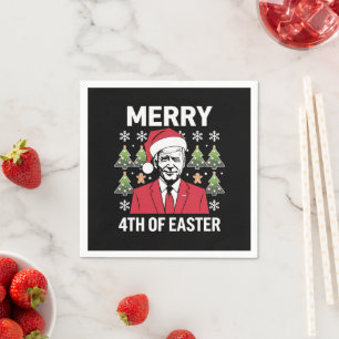 Guardanapo De Papel Chapéu de Natal de Joe Biden Merry 4 de Páscoa