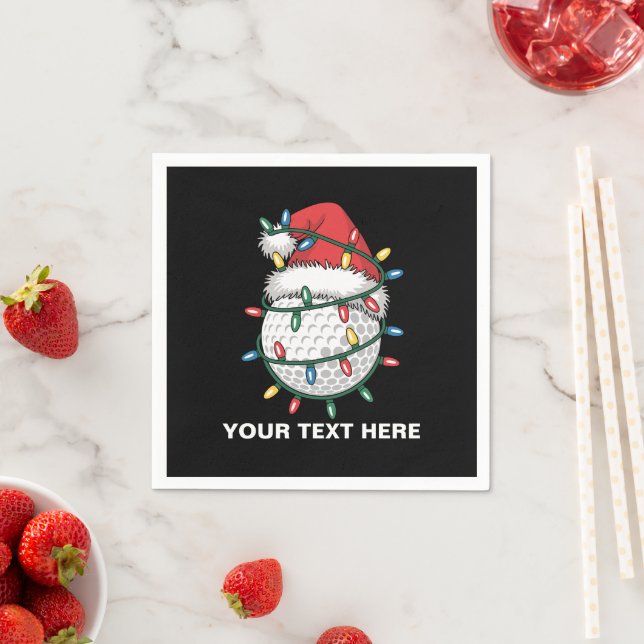 Guardanapo De Papel Chapéu de Papai Noel com Bolas de Golfe Personaliz (Insitu)