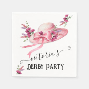 Guardanapo De Papel Chapéu floral rosa Chuveiro de Noiva Derby