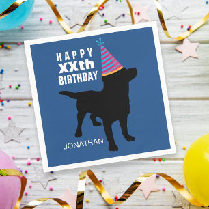 Guardanapo De Papel Chapéu preto engraçado do aniversário do cão d